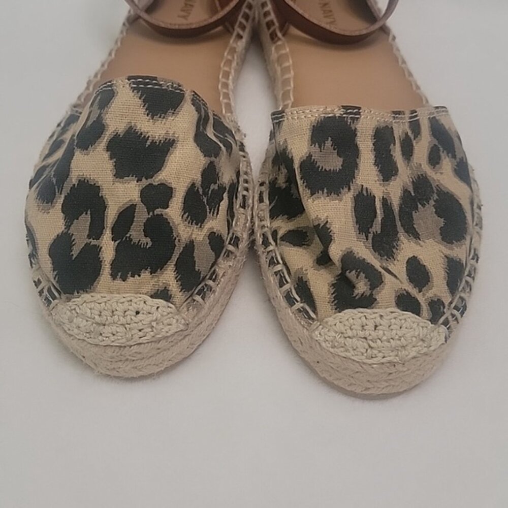 Old Navy Black Brown Animal Print Espadrilles Size  8 - Picture 2 of 10
